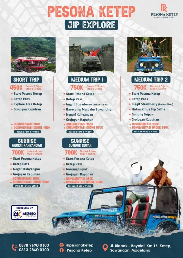harga paket wisata jeep Pesona Ketep
